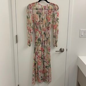 Floral dress with elastic waste